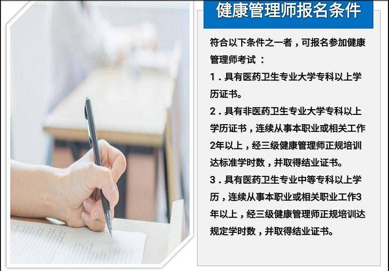 报考健康管理师需要什么条件(报考健康管理师需要什么条件呢)